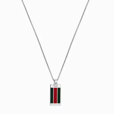 Унисекс-колье Gucci Web с подвеской, серебро