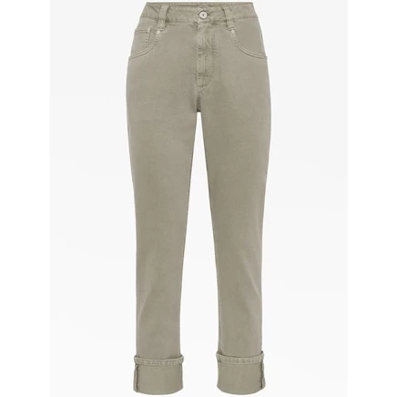Женские брюки Brunello Cucinelli, прямые, зеленые