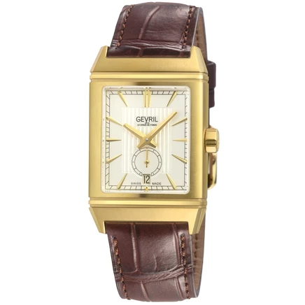 Мужские часы Gevril Time Square 49702, белые