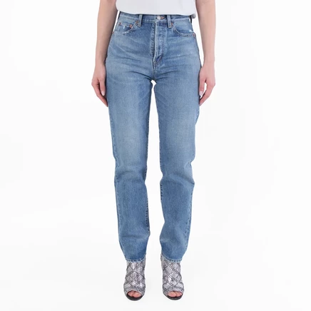 Женские джинсы Saint Laurent slim fit, голубые