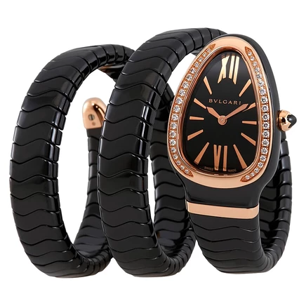 Женские часы Bvlgari Serpenti Spiga, черные