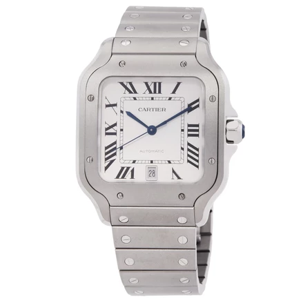 Часы унисекс Cartier Santos WSSA0089, белые