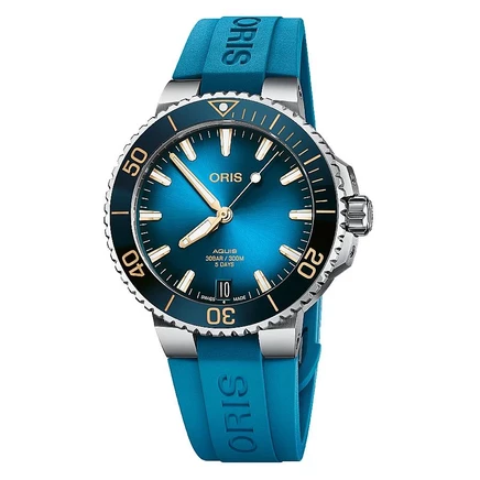 Мужские часы Oris Aquis Date 400 с ремешком, синие