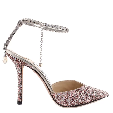 Женские туфли Jimmy Choo Saeda 100, розово-золотистые