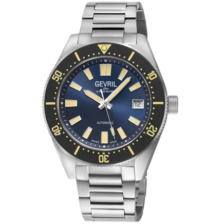 Мужские часы Gevril Mariner Row 46903B, автомат, синие