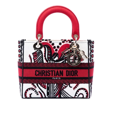 Женская сумка Dior Lady D-Lite Cupidon из канваса