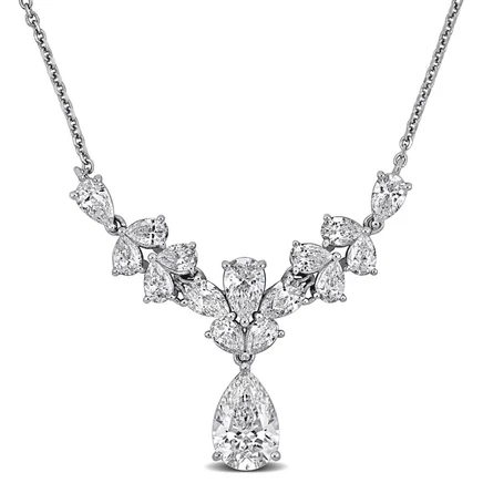 Женское колье Created Forever, 3,88 карата, белое золото
