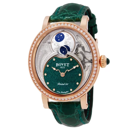 Женские часы Bovet Recital 23 R230018-SD1, зеленые