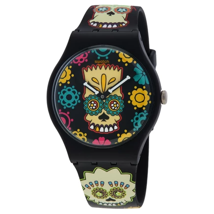 Унисекс-часы Swatch D'Oh Of The Dead SO29Z135, черные