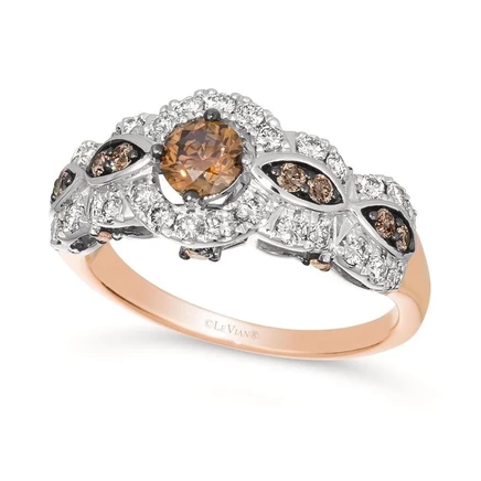 Кольцо Le Vian Chocolate Solitaires, 14K, двухцветное