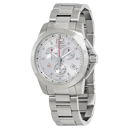 Мужские часы Longines L38004766, хронограф, серебряные