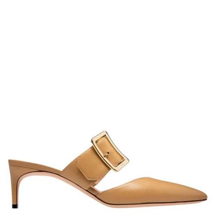 Женские мюли Bally Jemina 55, кожаные, коричневые