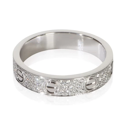Кольцо Cartier Love, белое золото, бриллианты, б/у