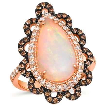 Женское кольцо Le Vian с опалом, розовое золото 585