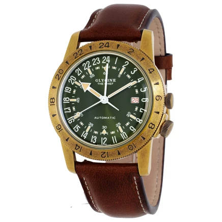Мужские часы Glycine Airman Chief GMT GL0307, зеленые