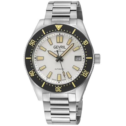 Мужские часы Gevril Mariner Row 46902B, автомат, белые