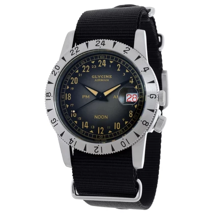 Унисекс-часы Glycine Airman Noon Purist GL0478, черные
