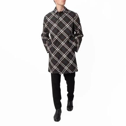 Мужское пальто Burberry Check Print, средней длины