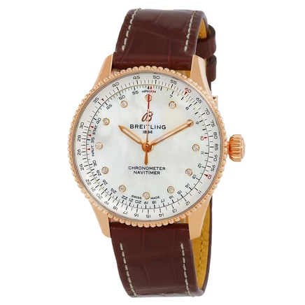 Женские часы Breitling Navitimer 36, перламутровые