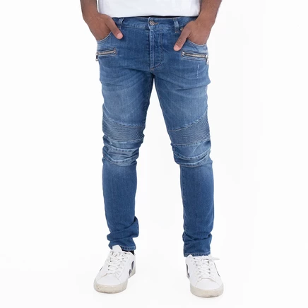 Мужские джинсы Balmain Skinny с рельефными деталями