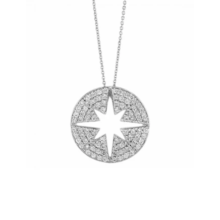 Женское колье Roberto Coin Starburst, белое золото