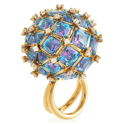 Женское коктейльное кольцо Swarovski Curiosa, синее