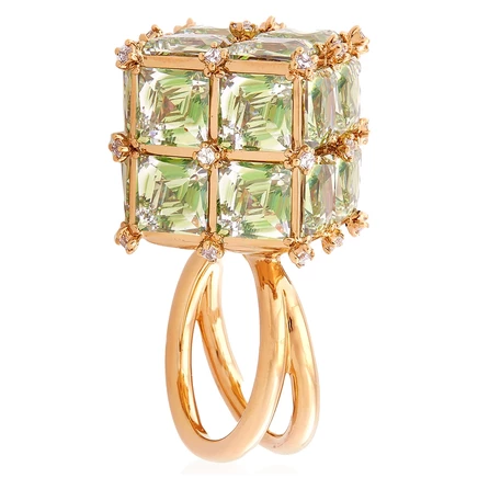 Женское коктейльное кольцо Swarovski Curiosa, зеленое