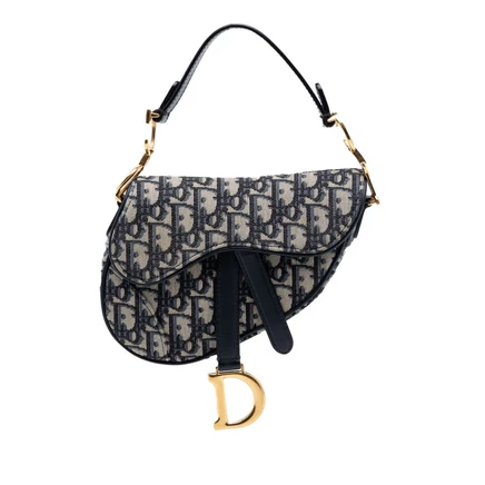 Женская сумка Dior Saddle, мини, холщовая, б/у