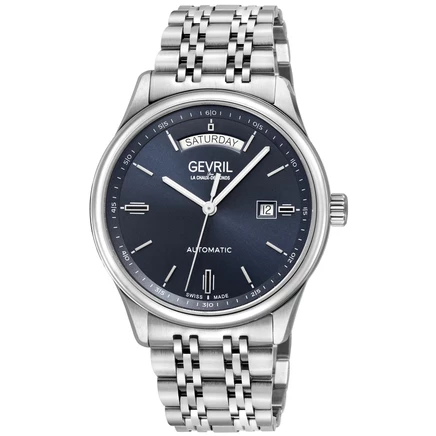 Мужские часы Gevril Excelsior 48207B, автоподзавод, синие