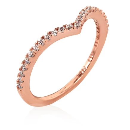 Женское кольцо Pandora Sparkling Wishbone, розовое золото