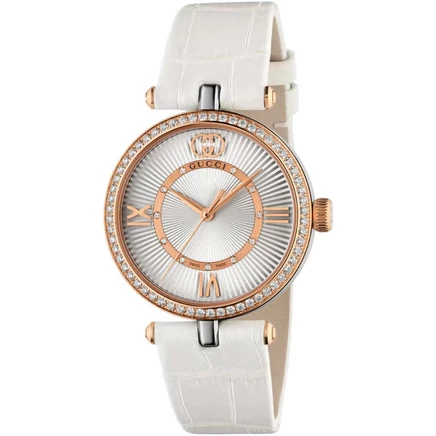 Женские кварцевые часы Gucci Model 2000 YA167509, серебристые
