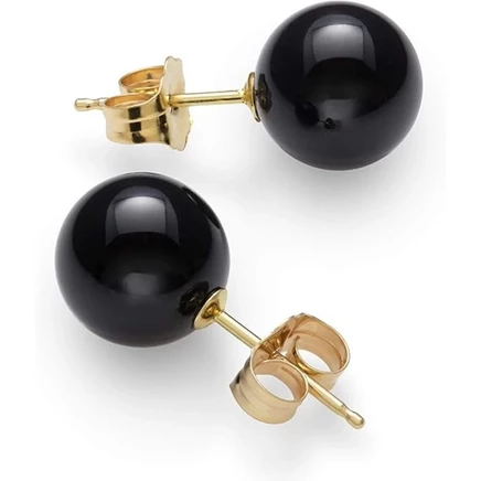 Женские серьги Belacqua, оникс, 14K золото, черные