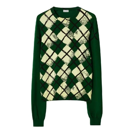 Мужской свитер Burberry Argyle хлопковый, зеленый
