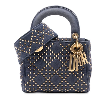 Женская сумка Dior Lady Cannage, мини, джинсовая