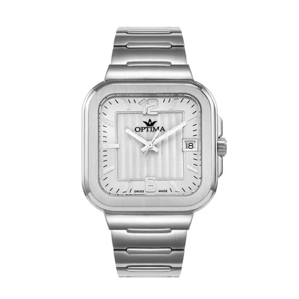 Мужские часы Optima OSM490-SS-1, белые
