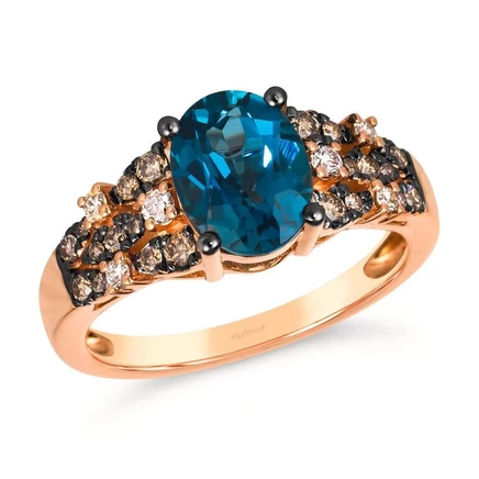 Женское кольцо Le Vian Deep Sea Blue Topaz, 14K золото