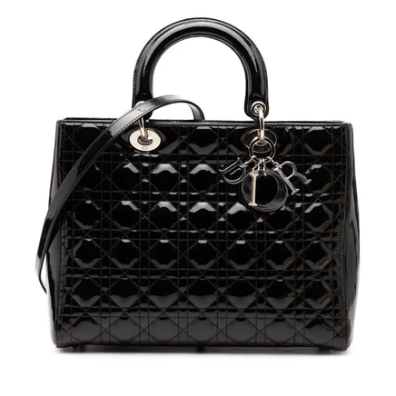 Женская сумка Dior Lady Dior Cannage, лакированная