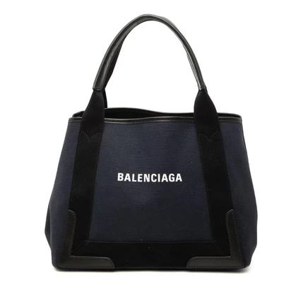 Женская сумка Balenciaga Navy Cabas Tote S из ткани