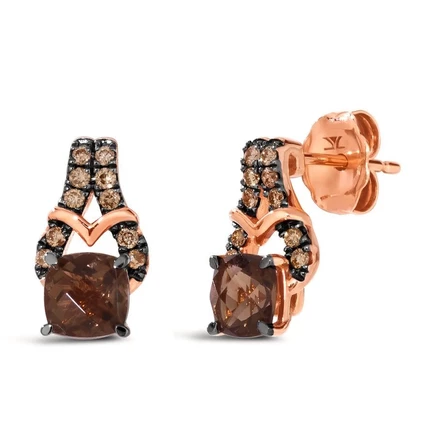Женские серьги Le Vian Chocolate, кварц, золото 585