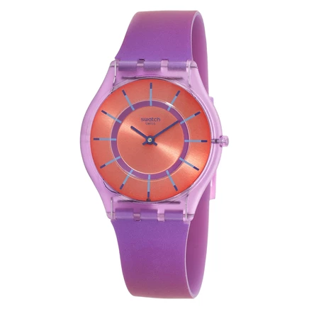 Унисекс-часы Swatch Sweet Strawberry SS08V108, тёмно-розовые