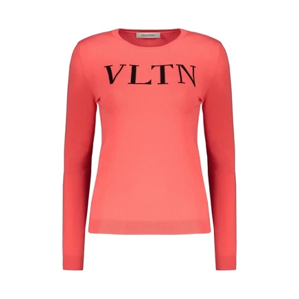 Женский свитер Valentino, коралловый, с логотипом