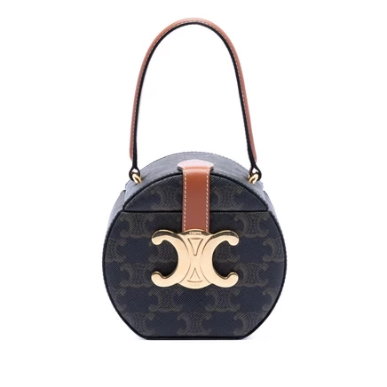 Женская сумка Celine Triomphe Round Box, канвас
