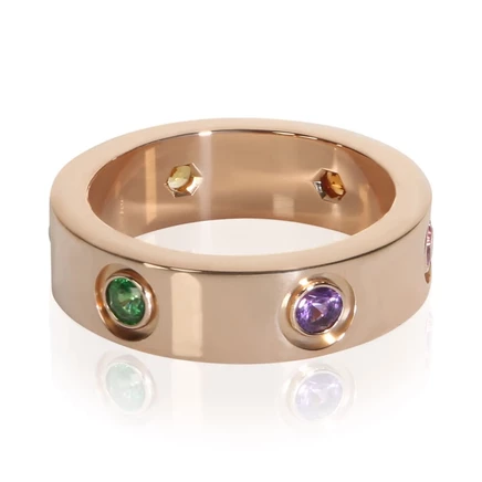 Женское кольцо Cartier Love, камни, розовое золото