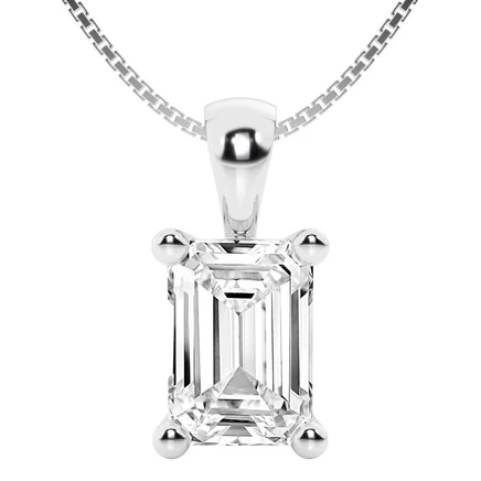 Колье Brilliant Diamond 3 карата, изумруд, белое золото