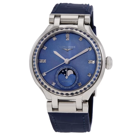Женские часы Longines L81260972, синие перламутровые