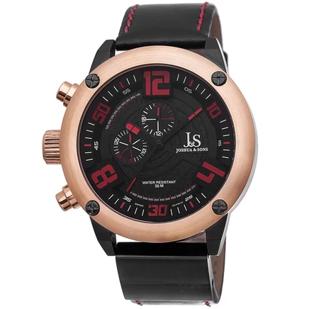 Мужские часы Joshua & Sons JS70RG, черные