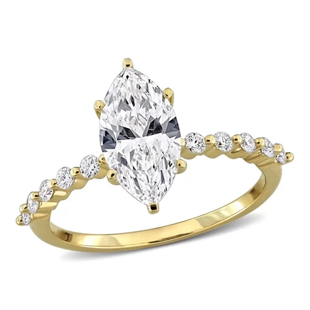 Женское кольцо Created Forever, маркиз, 1,75 карата, желтое золото