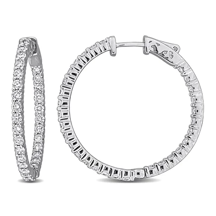 Серьги-кольца Created Forever 3⅓ карата, белое золото