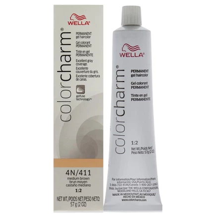 Гель-краска Wella Color Charm, 4N 411, коричневая