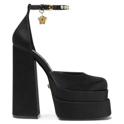 Женские туфли Versace Medusa Aevitas на платформе, черные